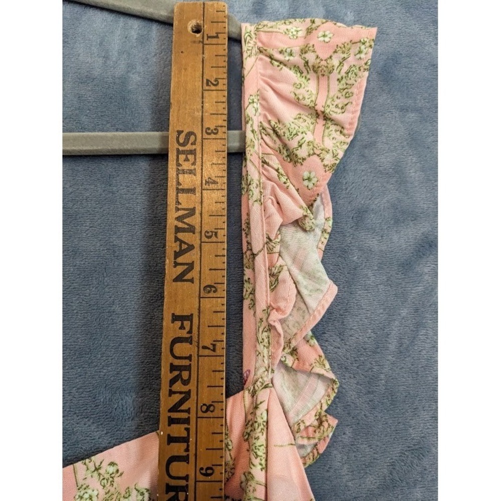 AguaBendita Target Mini Dress 3X Floral Tile Dainty Blush Pink Flutter Sleeve - Picture 13 of 16